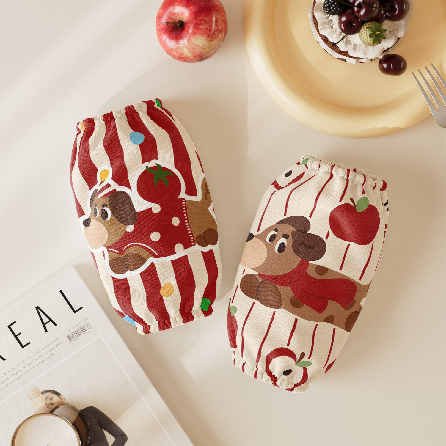 腊肠狗卡通袖套2025新款秋冬护袖防水防油防污套袖男女厨房羽绒服