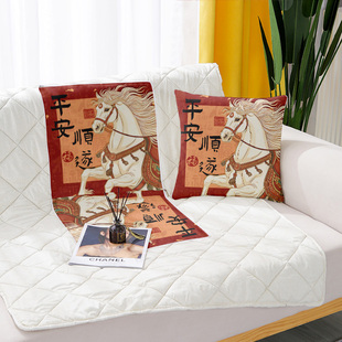 骏马 抱枕被子两用二合一折叠汽车载被办公室午睡毯子靠枕