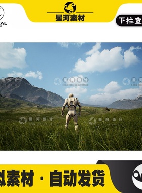 UE4虚幻5草原草地自然自动材质场景Brushify - Grasslands Pack