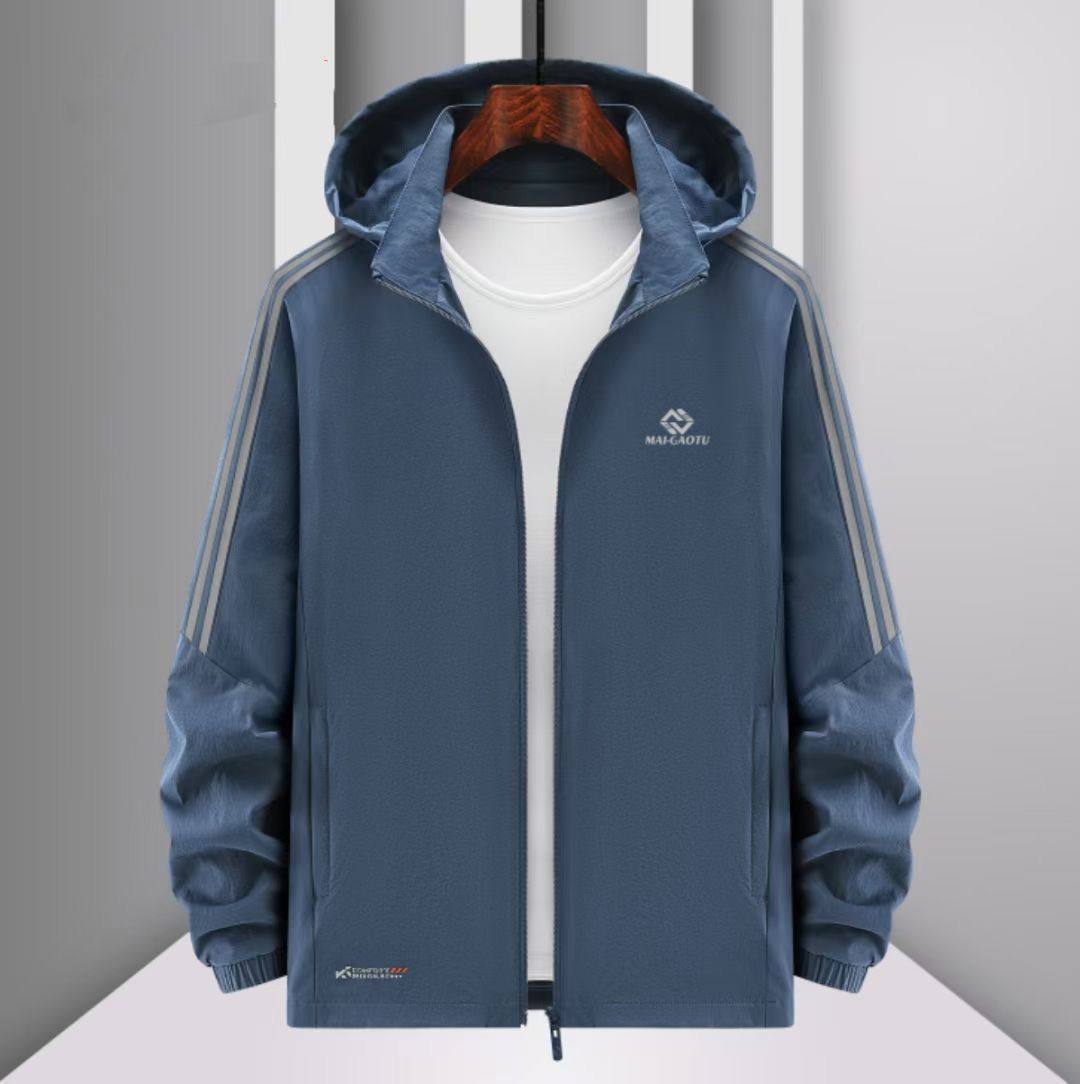 迈高途2022秋季速干运动外套男四面弹力反光条轻薄春秋立领薄夹克