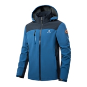 软壳冲锋衣男士 新秋冬户外防水防风休闲夹克加绒保暖连帽可拆外套