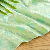 果绿色金鱼蝴蝶祥云织锦缎提花宋锦面料中式 外套马甲半裙丝滑布料