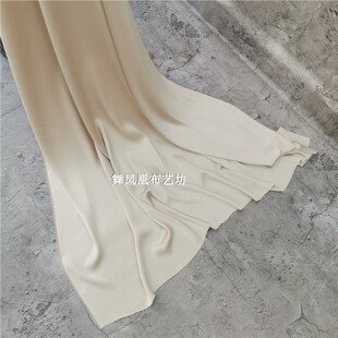 米黄米白色 醋酸缎面丝绸布料 光滑精致赛真丝料连衣裙子时装面料