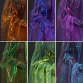 超炫酷双色纱 渐变琉璃七彩纱面料 流光幻彩变色玻璃纱欧根纱布料