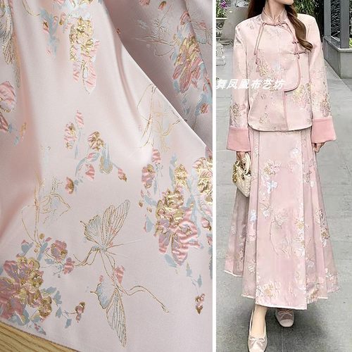 浮雕提花面料连衣裙汉服中国风