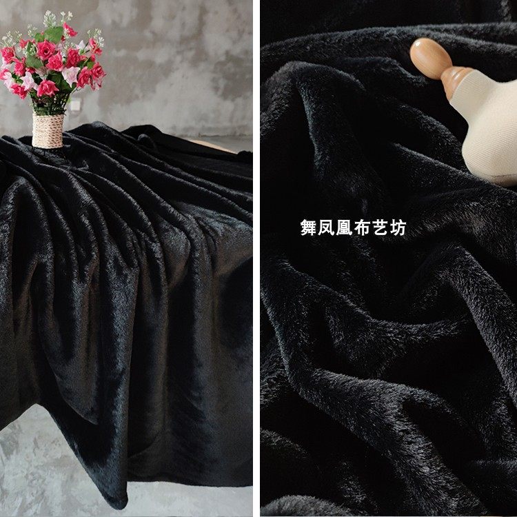 纯黑色小兔毛料短毛绒 仿皮草柔顺丝滑垂坠面料 服装玩偶背景布料,居家布艺,海绵垫/布料/面料/手工diy,淘宝优惠券,粉丝福利购,淘宝优惠卷