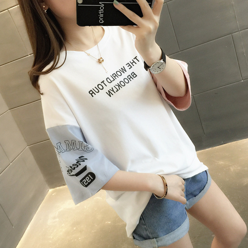 夏装白色短袖t恤女装2020年新款夏季网红宽松半袖上衣服超火ins潮
