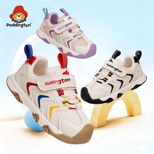 帕丁顿熊四季新款儿童运动鞋男童机能鞋女宝宝休闲鞋舒适春秋皮面