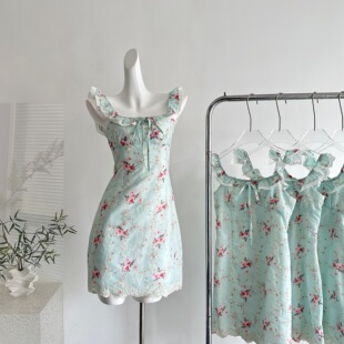 甜美碎花时尚 法式 连衣裙E26Q20146 爱神花海夏季 天鹅er