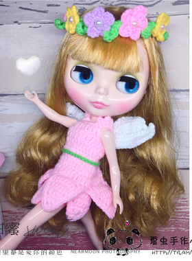 小布Blythe娃娃可穿娃衣 手工制作衣服 花仙子套装一套三点