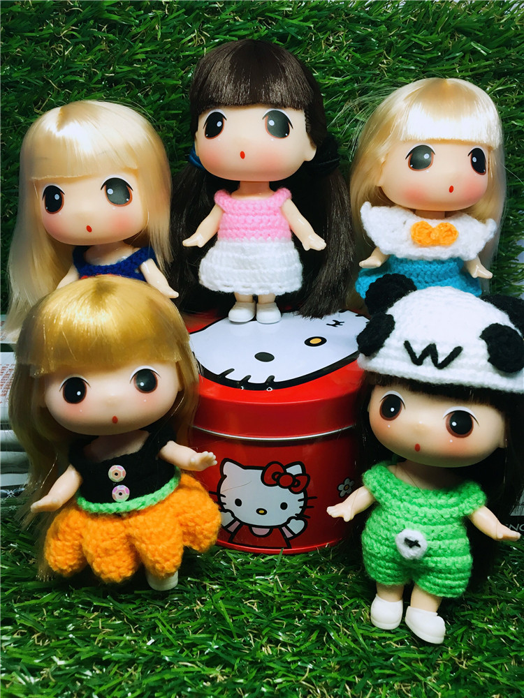 韩国冬己迷糊娃娃衣服 9cm 11cm可穿衣服 卡通主题套装 手工娃衣