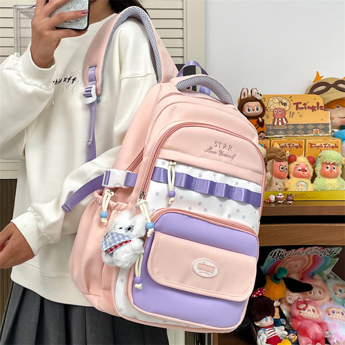 小学生三到六年级书包撞色大容量