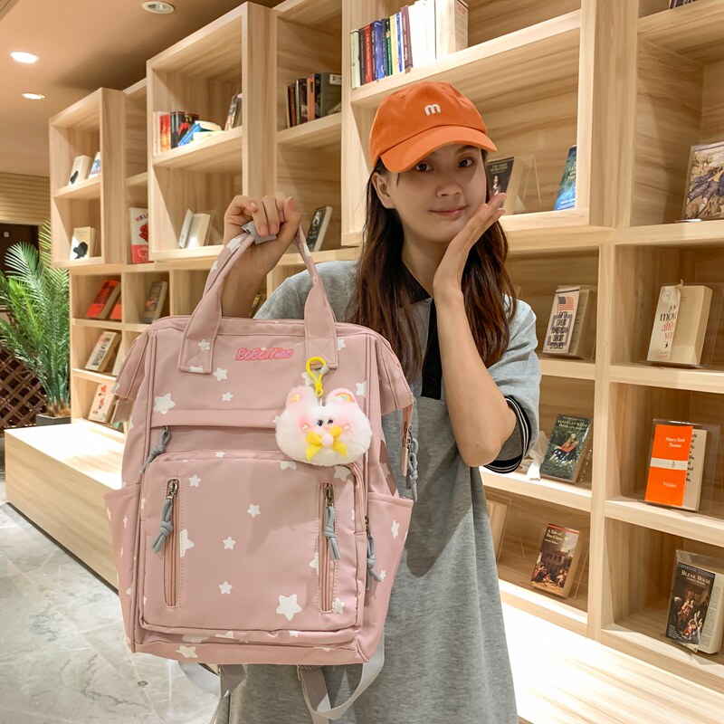 休闲女双肩包小清新书包