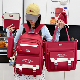 日系学院风大容量书包女初中生高中生双肩包小学生三到六年级背包