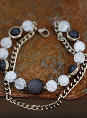 蒸汽大陆蒸汽大陆银耀石珠链手链