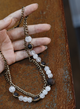 熠先生的蒸汽大陆 中性宇宙风冷感星球天然银耀石珠链锁骨链项链