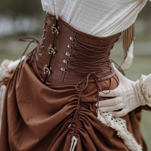 蒸汽朋克金属牛角扣腰带腰封束腰
