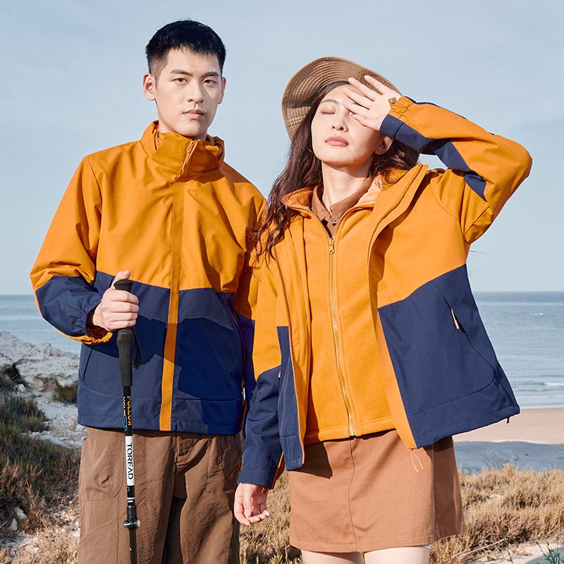 2025春秋冬冲锋衣男女三合一可拆卸小个子登山服防风防水外套轻量