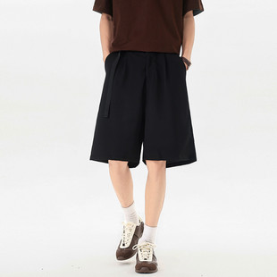 8XL-M 超大码冰丝短裤男ins潮流纯色西装裤五分裤DK1505P40控58