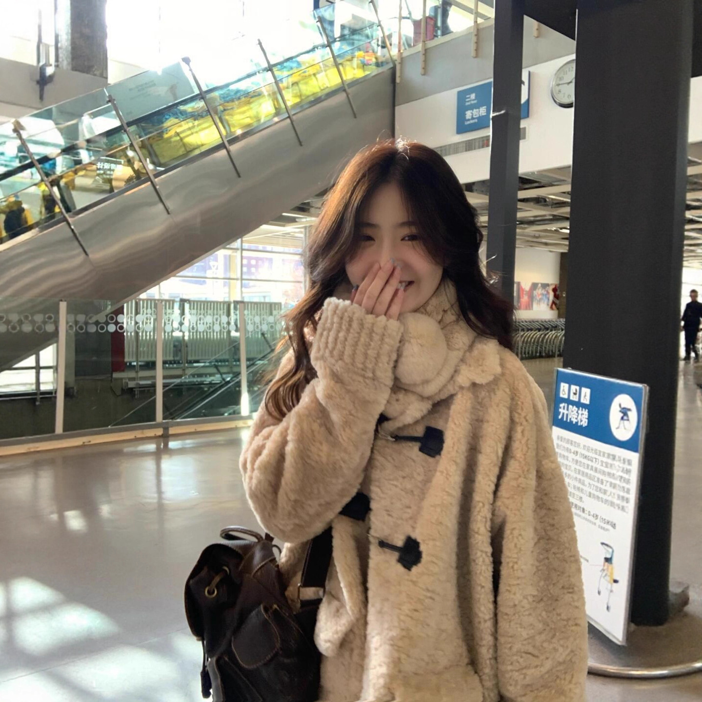 韩系翻领甜美温柔奶fufu羊羔毛外套女皮毛一体毛绒绒大衣秋冬加厚