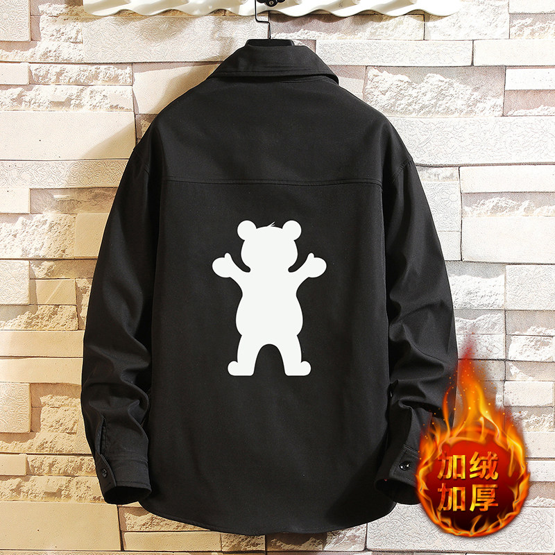 CS15021加绒款P55加厚加绒衬衫男保暖衬衣长袖寸衫上衣服外套,男装衬衫,电商A040A