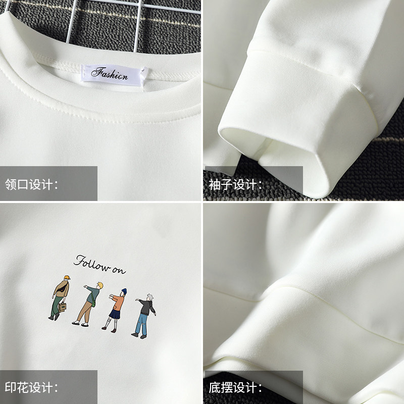 T4043-P25人物印花帅气百搭长袖t恤男大码胖子卫衣薄外套,男装卫衣,电商A040A
