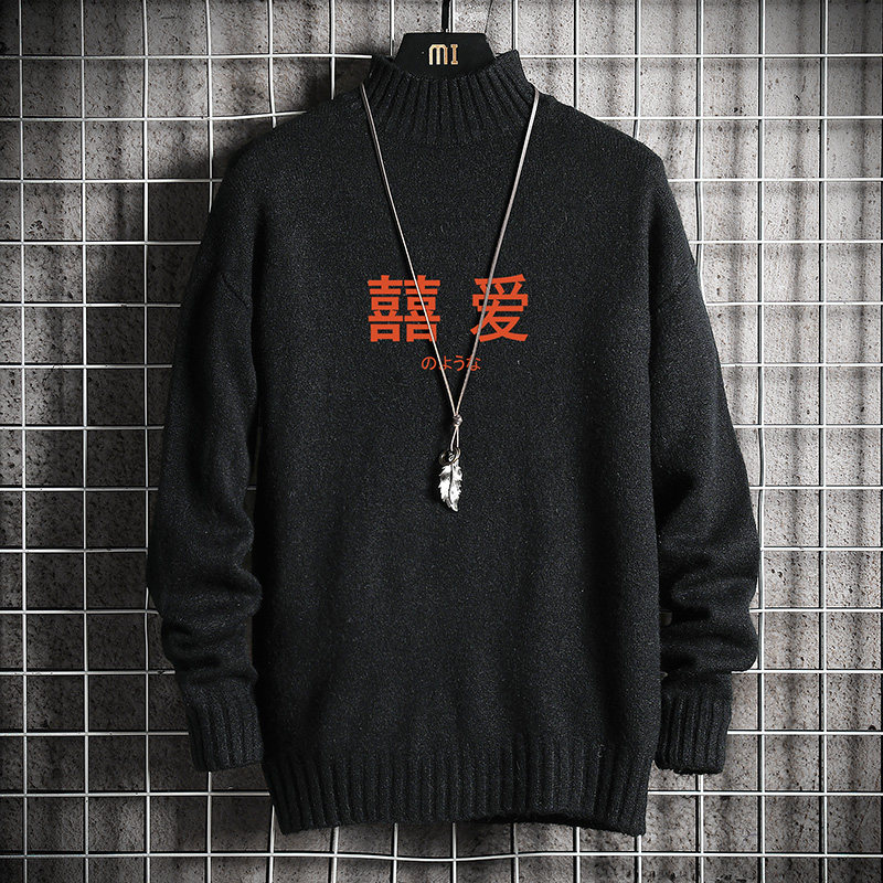 M18020-P45秋冬半高领毛衣男大码,男装针织衫/毛衣,电商A040A
