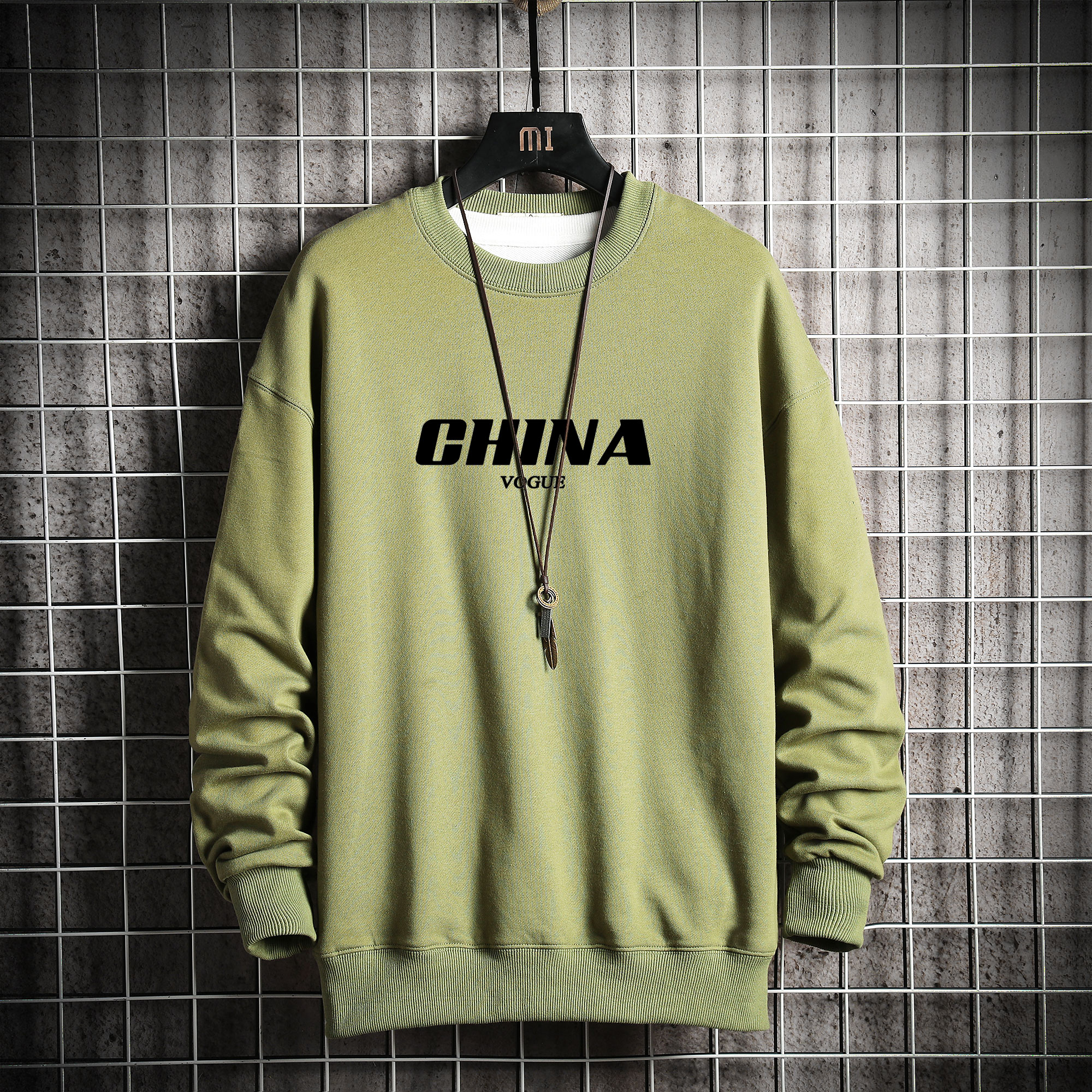 S6001-P35china字母印花圆领套头卫衣男胖人大码棒球服外套,男装卫衣,电商A040A