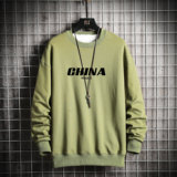 S6001-P35china字母印花圆领套头卫衣男胖人大码棒球服外套，男装卫衣，电商A040A