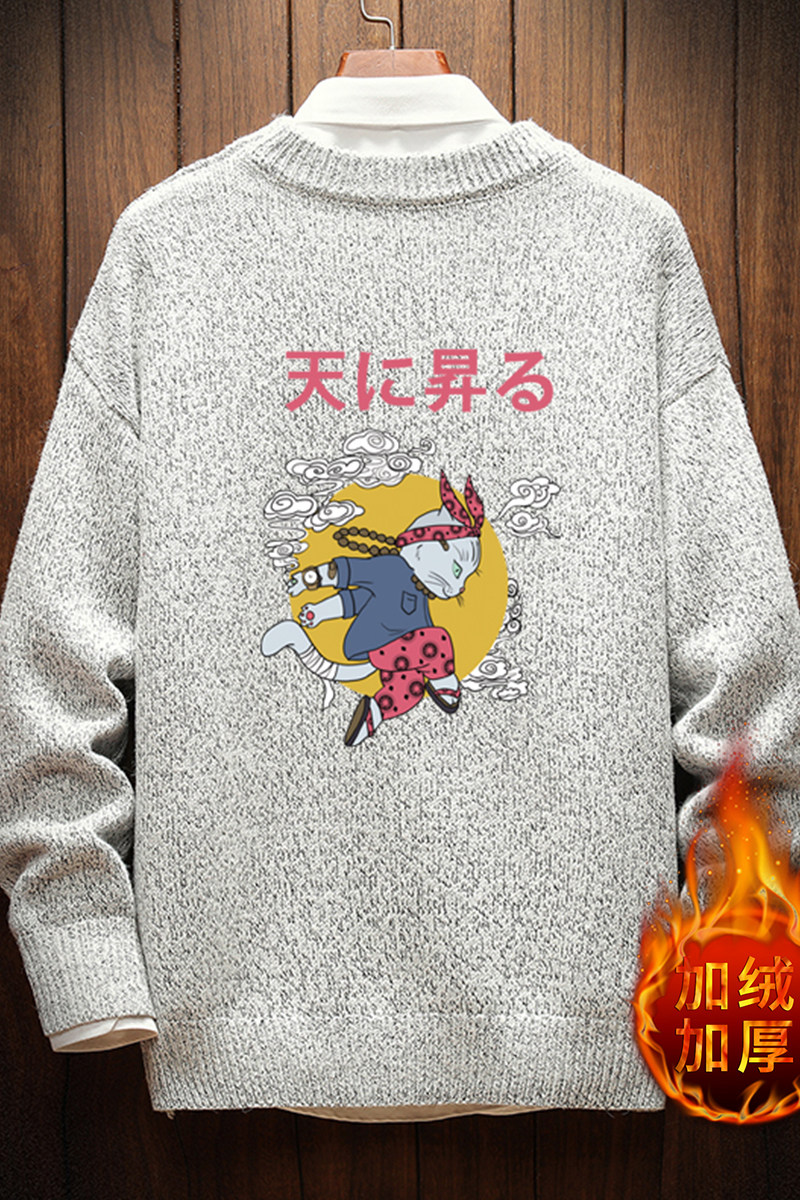 电商A040A-M19012加绒款-P65秋冬加绒宽松毛衣男线衫,男装针织衫/毛衣,电商A040A