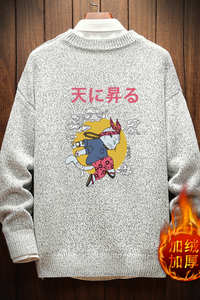 电商A040A-M19012加绒款-P65 秋冬加绒宽松毛衣男线衫图片