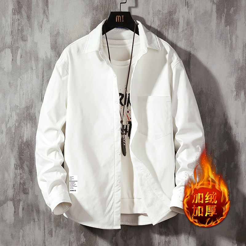 CS15045加绒款P55加厚加绒衬衫男保暖衬衣长袖寸衫上衣服外套,男装衬衫,电商A040A