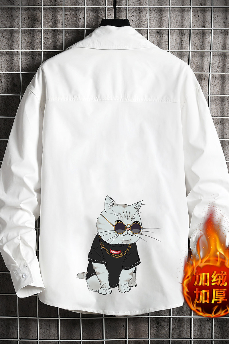 CS15044加绒款P55加厚加绒衬衫男保暖衬衣长袖寸衫上衣服外套,男装衬衫,电商A040A