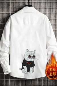 CS15044加绒款P55加厚加绒衬衫男保暖衬衣长袖寸衫上衣服外套图片