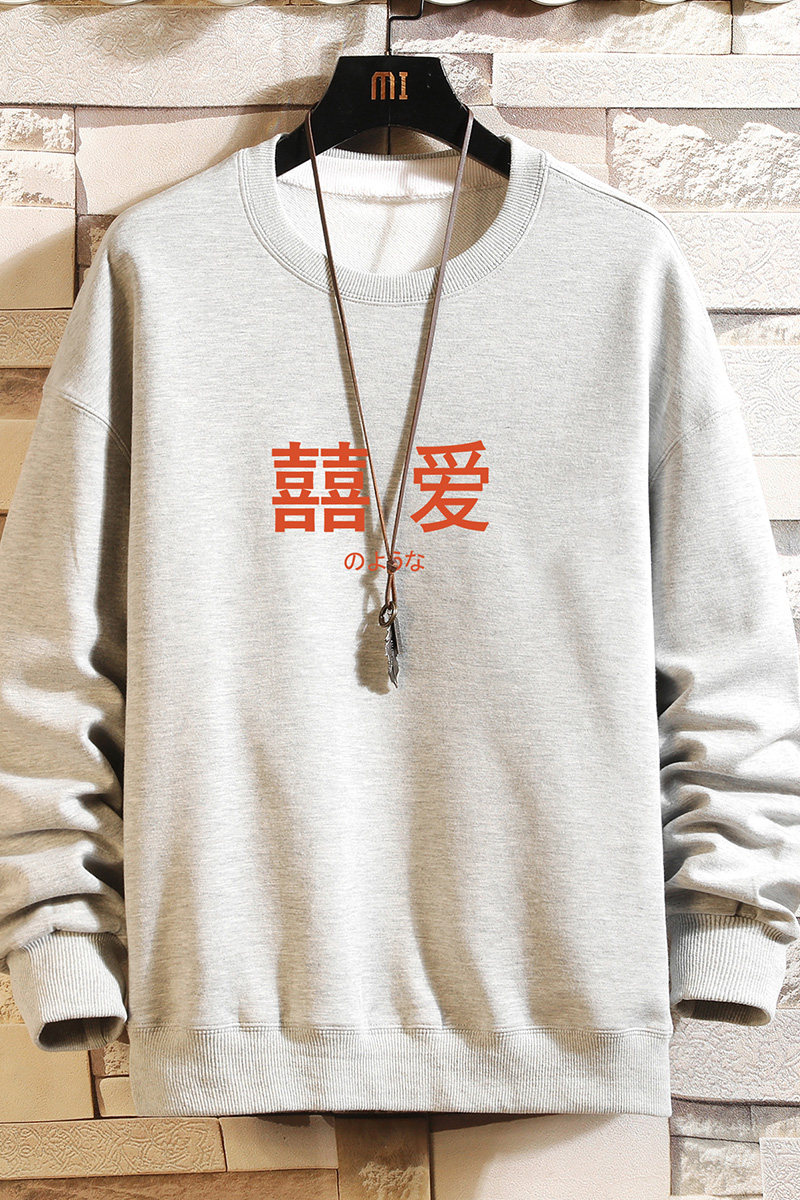 S6020-P35春季圆领卫衣男大码韩版宽松长袖外套男,男装卫衣,电商A040A