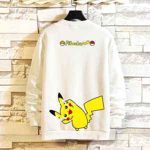 T4034-P25  皮卡丘卡通印花长袖t恤大码男胖子卫衣打底衫薄外套图片