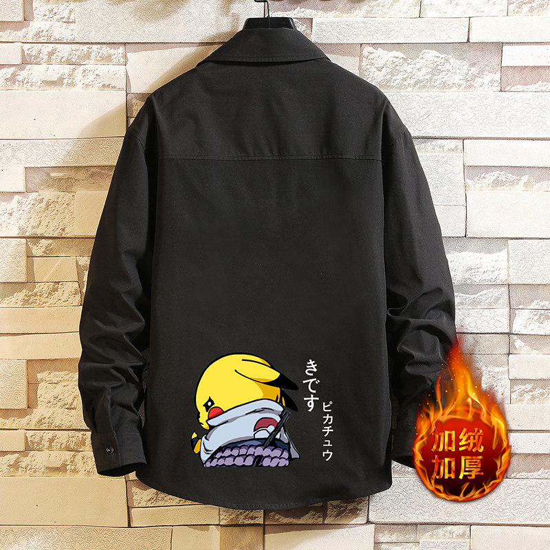 CS15036加绒款P55加厚加绒衬衫男保暖衬衣长袖寸衫上衣服外套图片