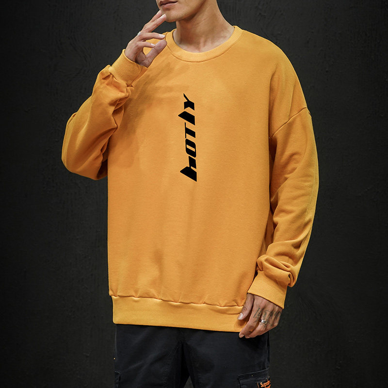 S6006-P35字母印花运动圆领套头卫衣大码男潮胖子宽松外套,男装卫衣,电商A040A