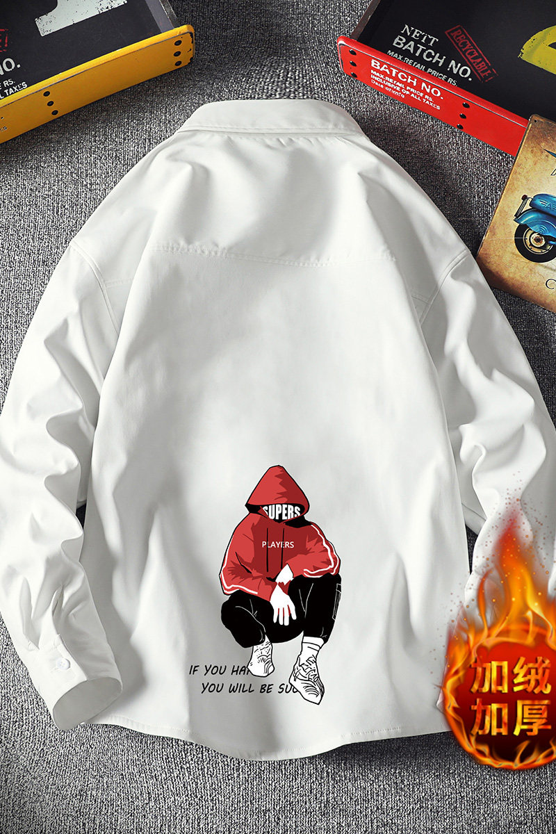 CS15051加绒款P55加厚加绒衬衫男保暖衬衣长袖寸衫上衣服外套,男装衬衫,电商A040A