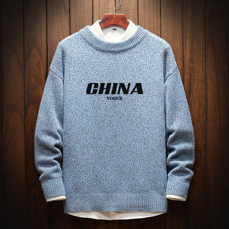 电商A040A-M19001加绒款-P65秋冬加绒宽松毛衣男线衫,男装针织衫/毛衣,电商A040A