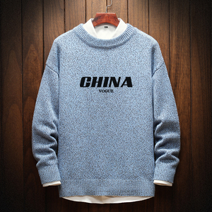 电商A040A-M19001加绒款-P65 秋冬加绒宽松毛衣男线衫图片