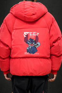 MY16038-P100史迪仔卡通加厚加绒面包服加肥加大码男青少年胖子图片