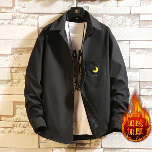 CS15047加绒款P55加厚加绒衬衫男保暖衬衣长袖寸衫上衣服外套