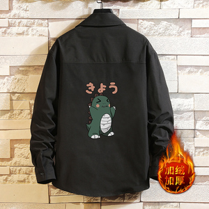 CS15037加绒款P55加厚加绒衬衫男保暖衬衣长袖寸衫上衣服外套图片