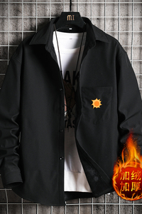 CS15018加绒款P55加厚加绒衬衫男保暖衬衣长袖寸衫上衣服外套图片