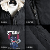 MY16038-P100史迪仔卡通加厚加绒面包服加肥加大码男青少年胖子，男装棉衣，电商A040A