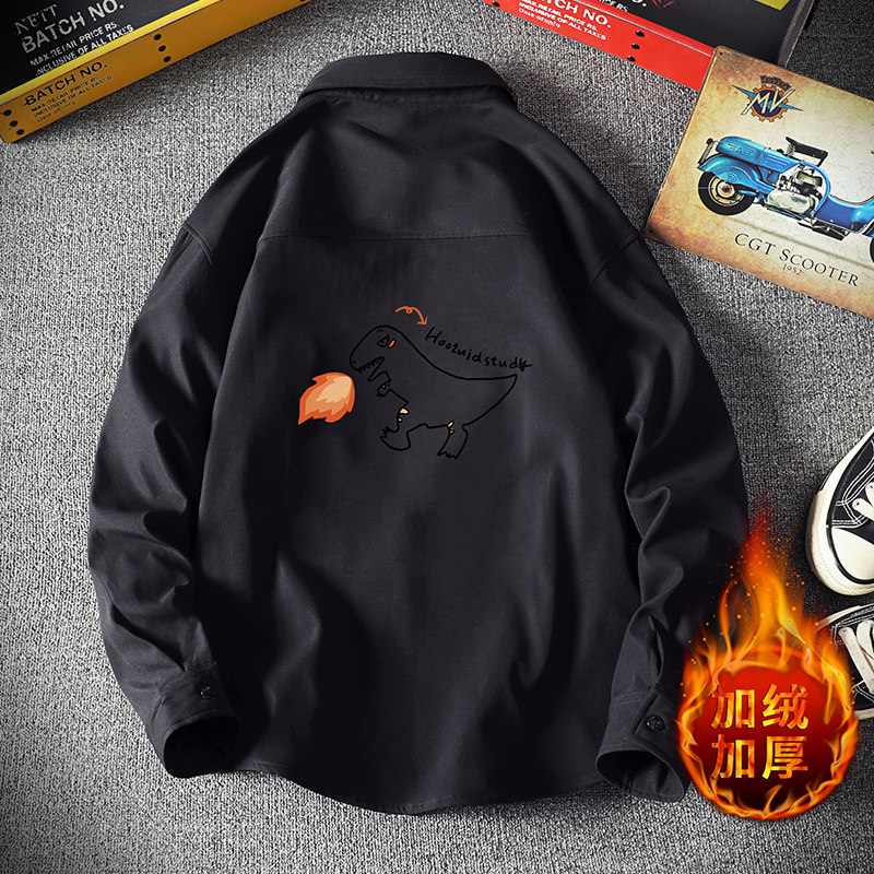 CS15040加绒款P55加厚加绒衬衫男保暖衬衣长袖寸衫上衣服外套,男装衬衫,电商A040A