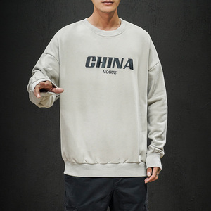 S6001-P35 china字母印花圆领套头卫衣男胖人大码棒球服外套图片