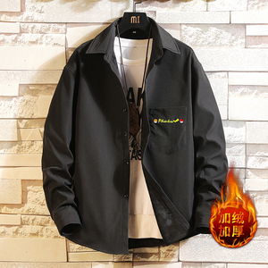 CS15034加绒款P55加厚加绒衬衫男保暖衬衣长袖寸衫上衣服外套图片