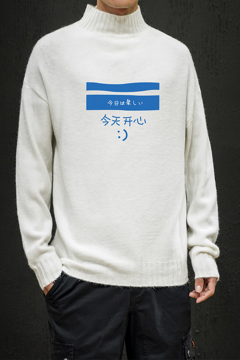 M18033-P45秋冬半高领毛衣男大码,男装针织衫/毛衣,电商A040A